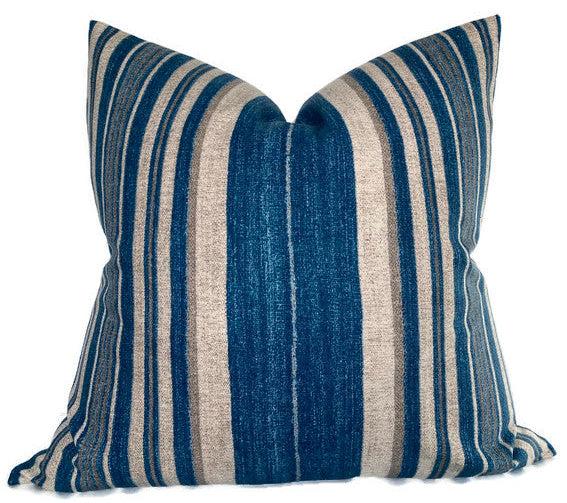 dekowe Striped Pillow Cover in Indigo