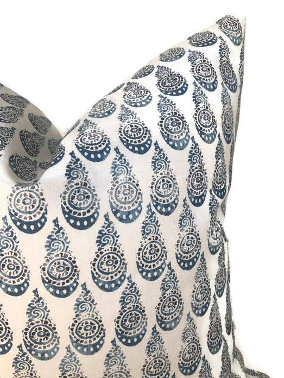 Dekowe Tiba Pillow Cover In Blue Designer Pillows