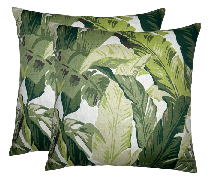 Dekowe Travelers Palm Pillow Cover In Sage