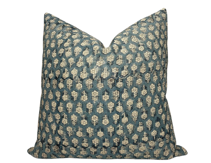 dekowe Tulsi Pillow Cover in Teal Blue