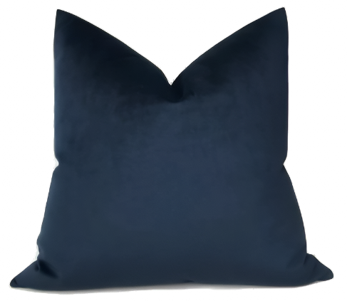 dekowe Velvet Pillow Cover in Navy Blue
