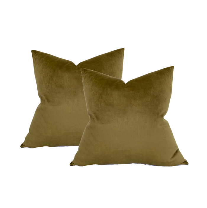 Dekowe Velvet Pillow Cover In Olive