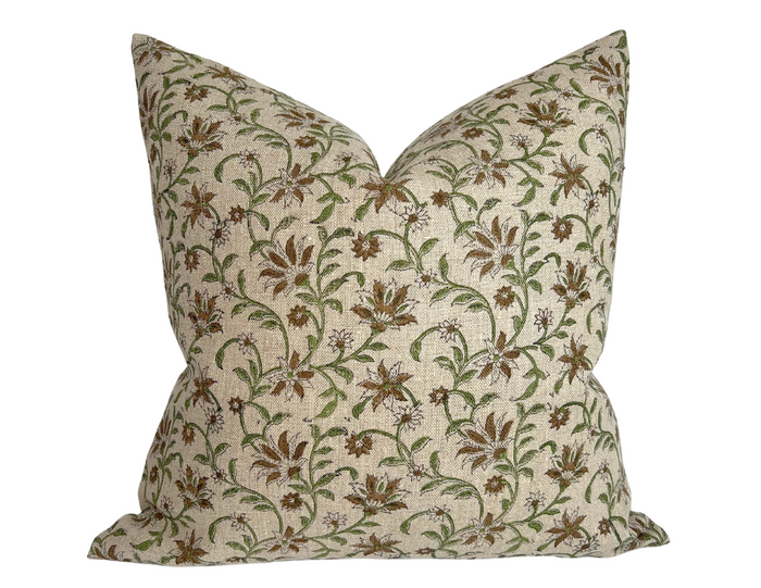 dekowe Vine Print Pillow Cover in Green