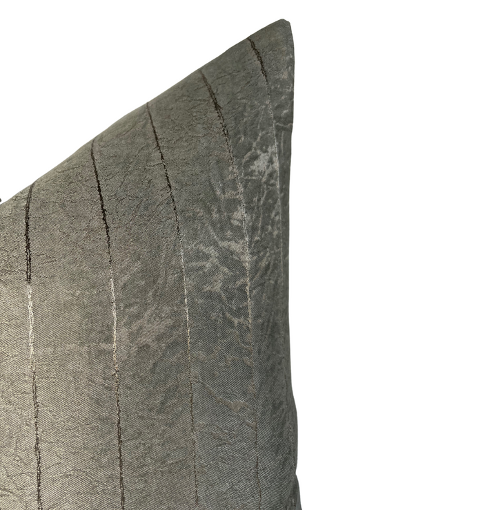 Dekowe Vistula Striped Pillow Cover In Earth Green