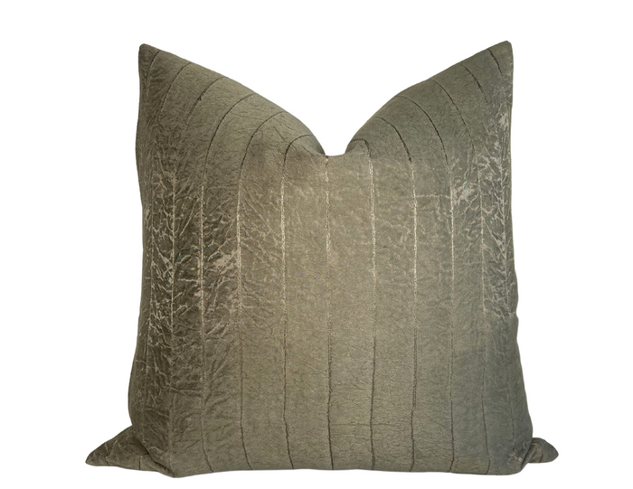 dekowe Vistula Striped Pillow Cover in Earth Green