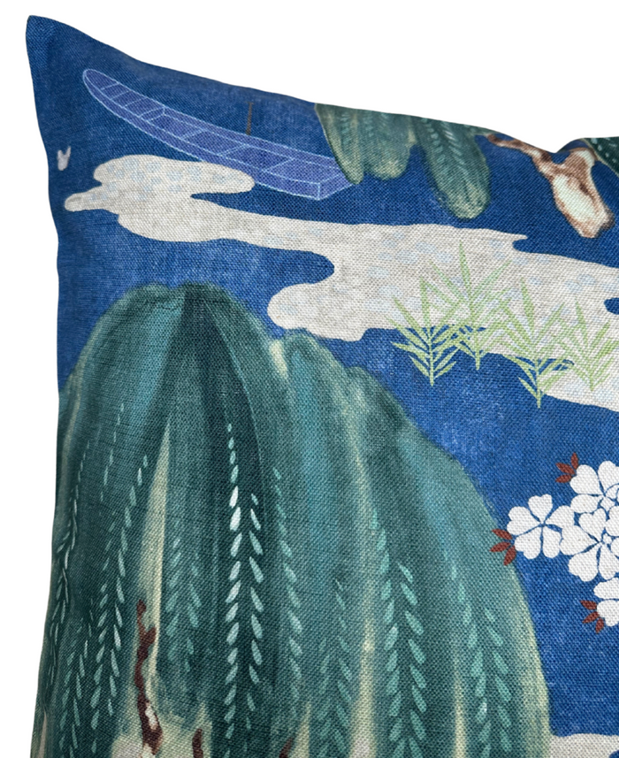 Dekowe Willow Tree Pillow Cover In Navy