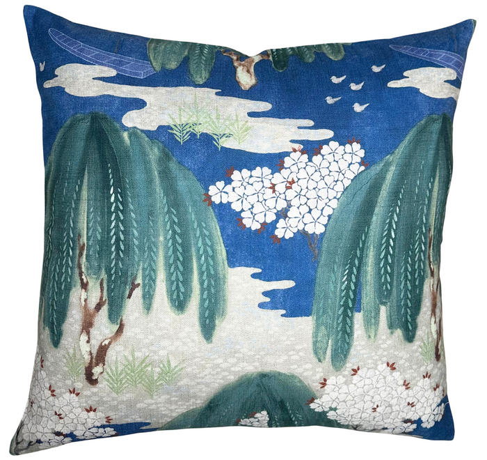 dekowe Willow Tree Pillow Cover in Navy