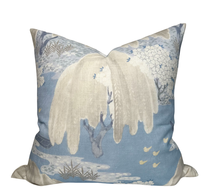 dekowe Willow Tree Pillow Cover in Soft Blue