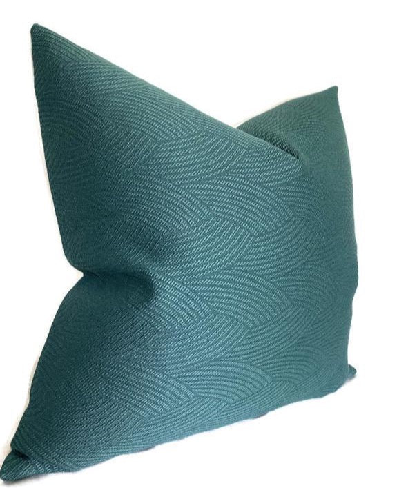 Dekowe Woven Pillow Cover In Teal