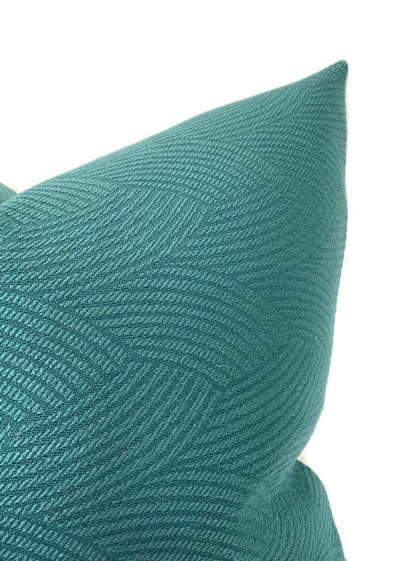 Dekowe Woven Pillow Cover In Teal