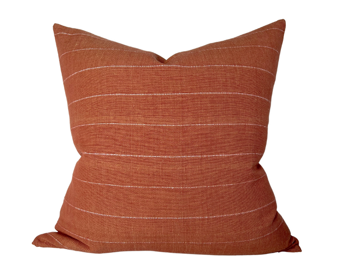 dekowe Woven Striped Pillow Cover in Rust