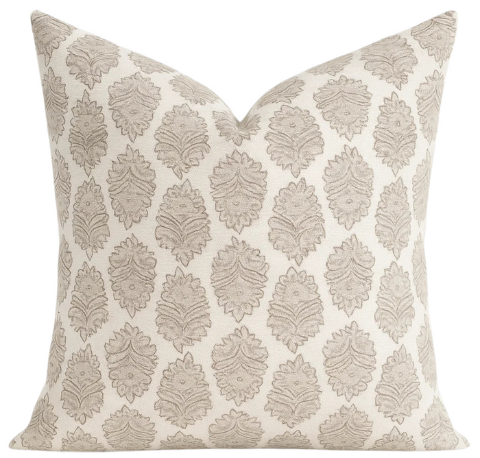 dekowe ZIRA Floral Pillow Cover in Bisque