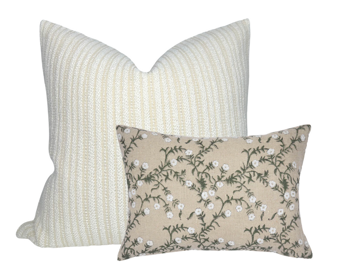 Dekowe Divide Woven Pillow Cover In Ecru Christopher Farr Textiles
