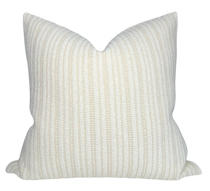 dekowe Divide Woven Pillow Cover in Ecru Christopher Farr Textiles