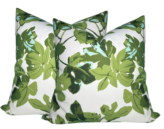 Dekowe Fig Leaf Pillow Cover In Original On White Indoor Outdoor Pillows Peter Dunham Textiles
