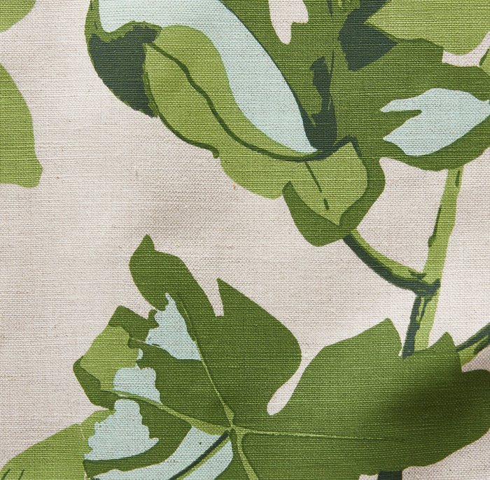 Dekowe Fig Leaf Pillow Cover On Natural Peter Dunham Textiles