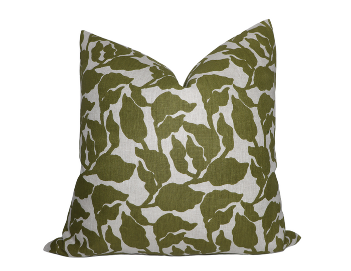 dekowe Flores Pillow Cover in Moss Green Walter G Pillows Decorative Throw Pillows