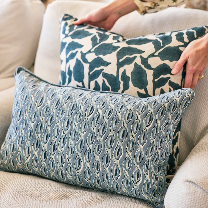 Dekowe Flores Pillow Cover In Pacific Blue Walter G Pillows Decorative Throw Pillows