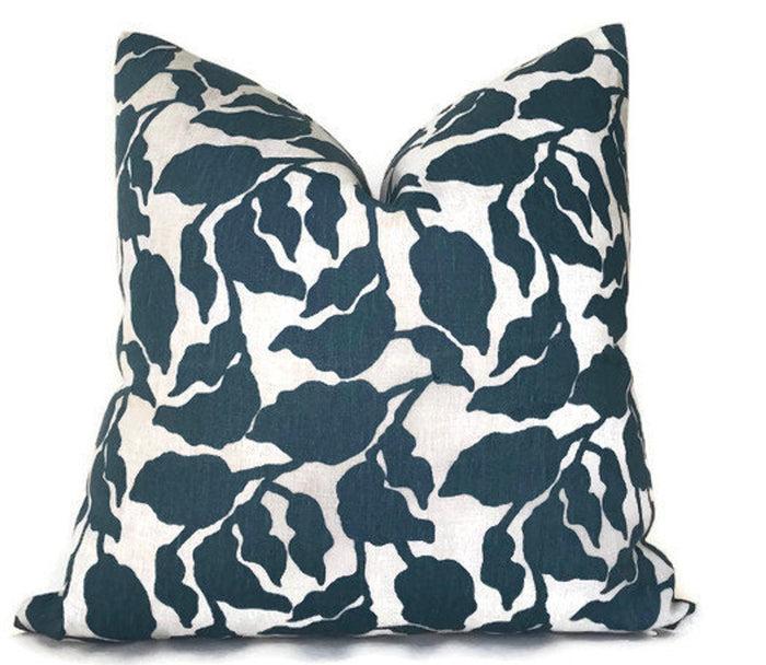 dekowe Flores Pillow Cover in Pacific Blue Walter G Pillows Decorative Throw Pillows