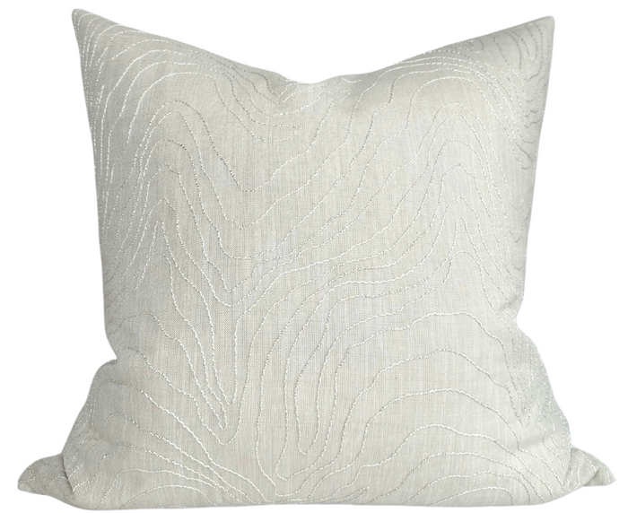Dekowe Formation Embroidered Pillow Cover In Oyster