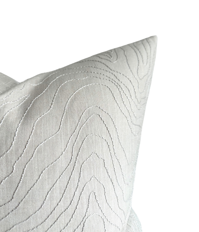 Dekowe Formation Embroidered Pillow Cover In Oyster