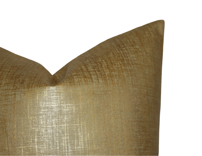 Dekowe Gold Metallic Pillow Cover Designer Throw Pillows