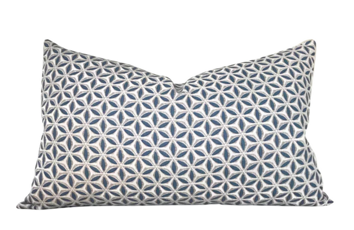 dekowe Hanami Pillow Cover in Pacific Blue Walter G Pillows Decorative Throw Pillows