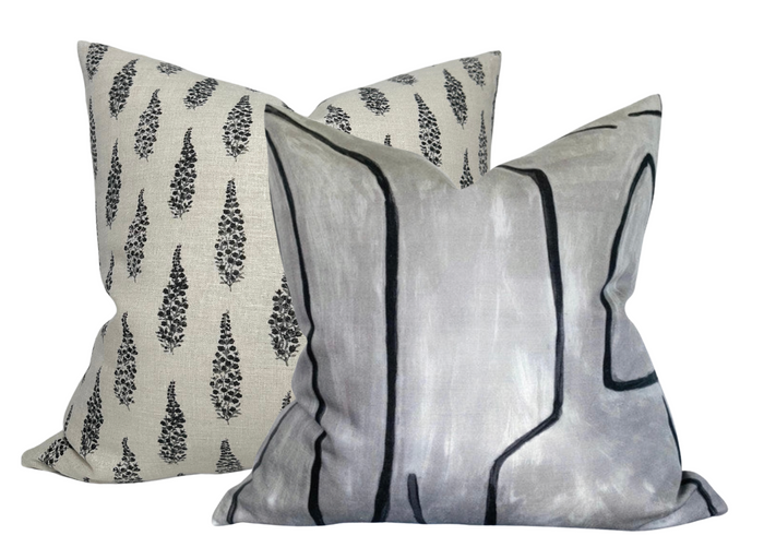 Dekowe Hollyhock Pillow Cover In Jet McLaurin + Piercy Textiles