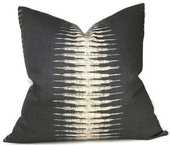 dekowe Ikat Pillow Cover in Charcoal Peter Dunham Textiles