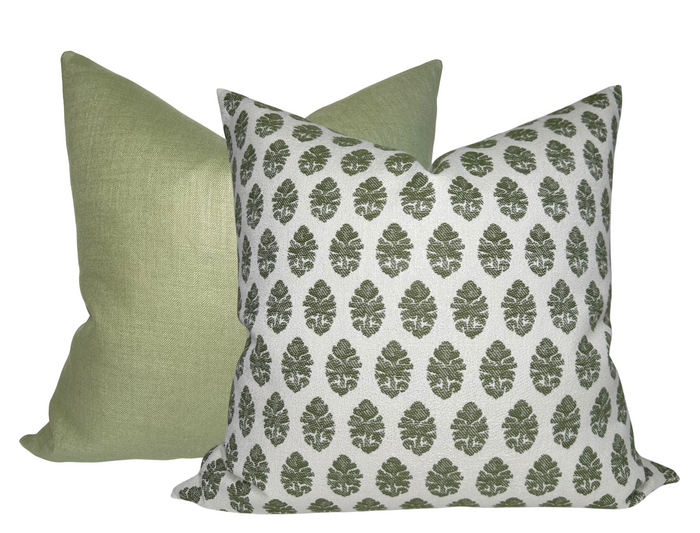Dekowe Indian Garden Paisley Woven Pillow Cover In Green