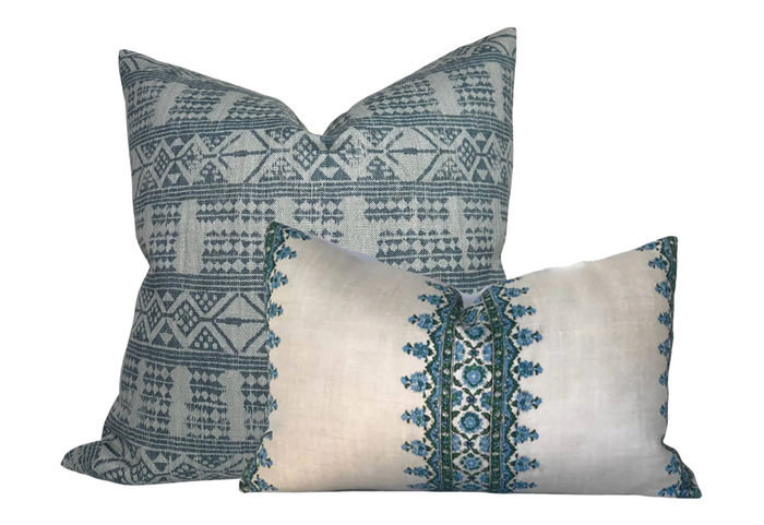 Dekowe Isfahan Stripe Pillow Cover In Blue/Green Peter Dunham Textiles