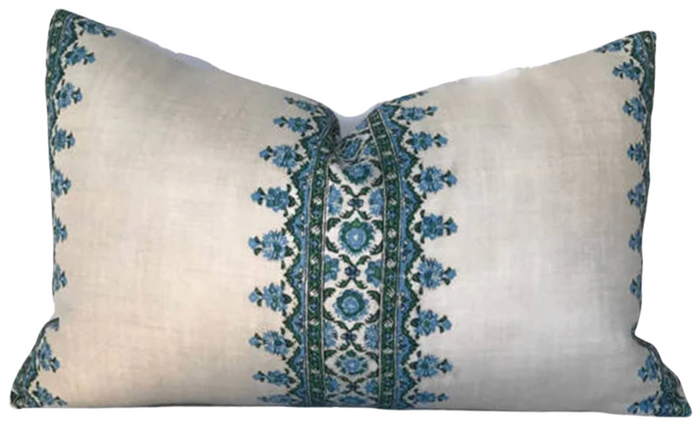 dekowe Isfahan Stripe Pillow Cover in Blue/Green Peter Dunham Textiles