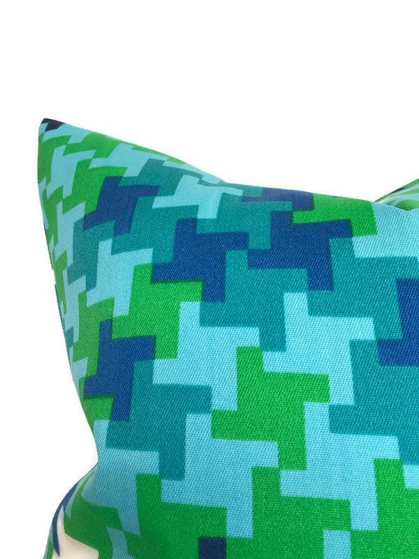 Dekowe Jax Outdoor Pillow Cover In Azure Indoor Outdoor Pillows Trina Turk For Schumacher
