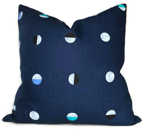 dekowe Joshua Tree Pillow Cover in Indigo Moons Blue Schumacher Textiles