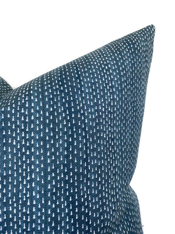 Dekowe Kantha Pillow Cover In Navy Blue Maresca Textiles