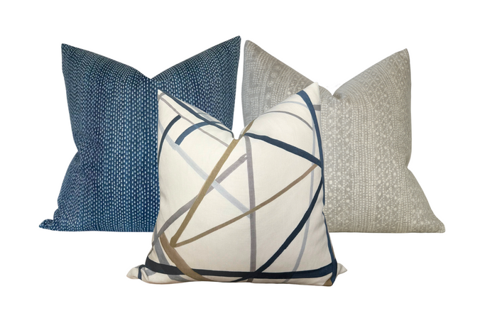 Dekowe Kantha Pillow Cover In Navy Blue Maresca Textiles