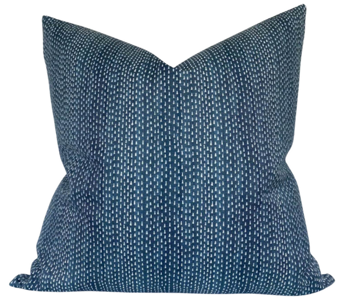 dekowe Kantha Pillow Cover in Navy Blue Maresca Textiles