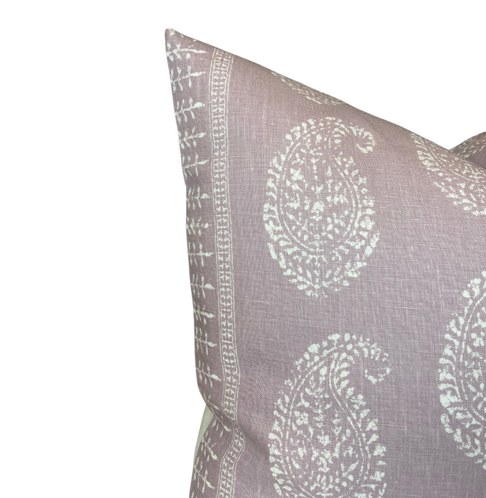 Dekowe Kashmir Paisley Pillow Cover In Lilac Purple Peter Dunham Textiles