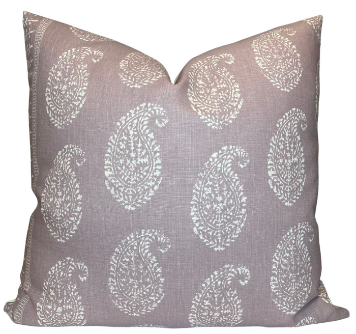 dekowe Kashmir Paisley Pillow Cover in Lilac Purple Peter Dunham Textiles