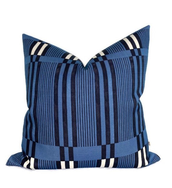 dekowe Kelly Wearstler Bandeau Pillow Cover in Marine Indoor Outdoor