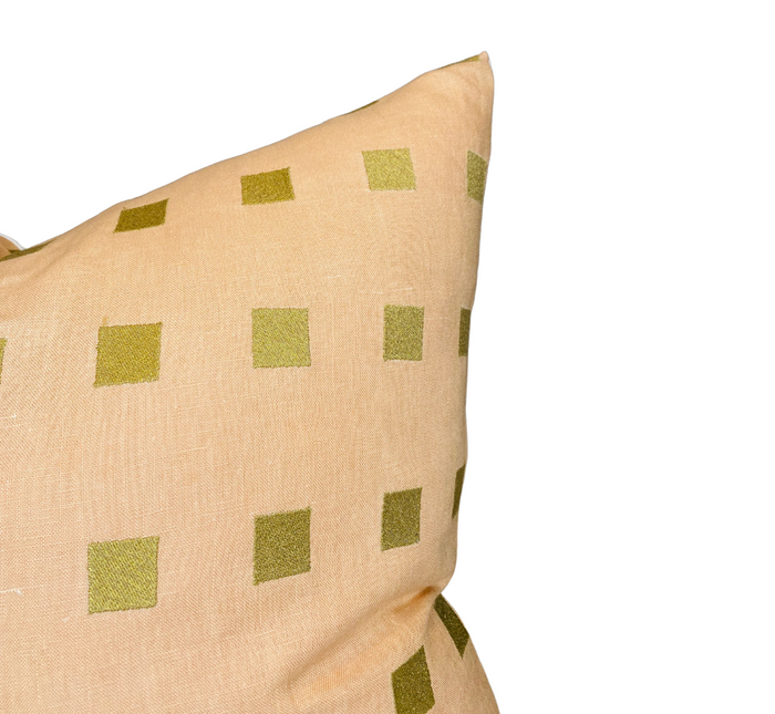 Dekowe Kelly Wearstler Chalet Embroidered Pillow Cover In Shell Gold