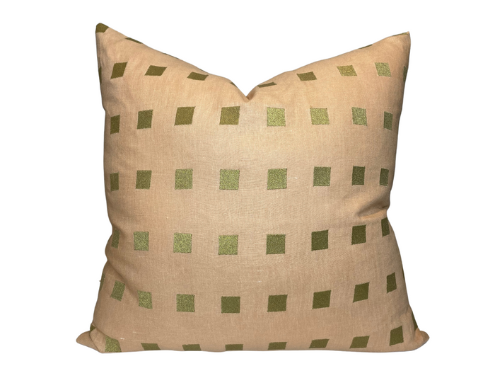 dekowe Kelly Wearstler Chalet Embroidered Pillow Cover in Shell Gold
