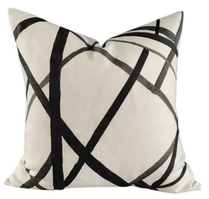 dekowe Kelly Wearstler Channels Pillow Cover in Ebony