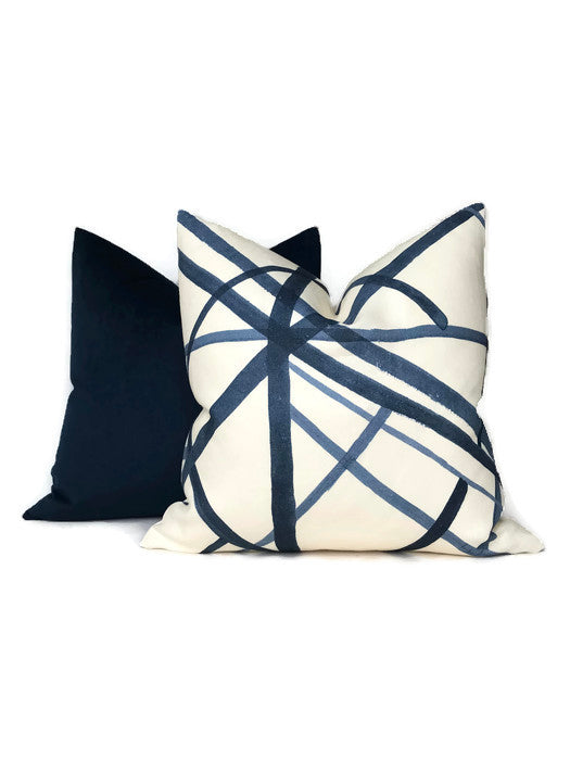 Dekowe Kelly Wearstler Channels Pillow Cover In Periwinkle Blue