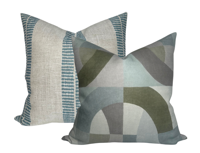 Dekowe Kelly Wearstler Colonnade Pillow Cover In Jadestone