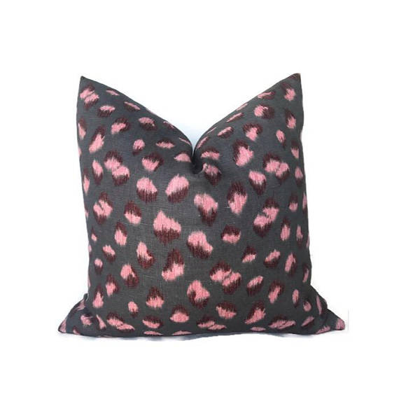 dekowe Kelly Wearstler Feline Pillow Cover in Graphite Rose