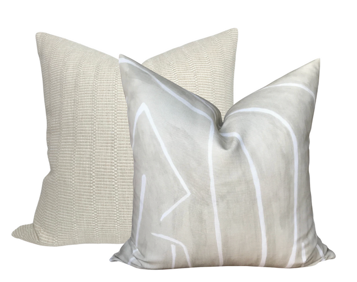 Dekowe Kelly Wearstler Graffito Pillow Cover In Beige Ivory