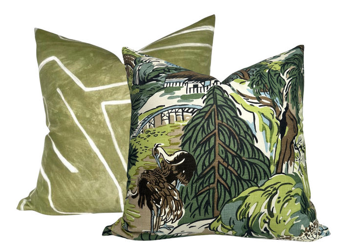 Dekowe Kelly Wearstler Graffito Pillow Cover In Fern Green