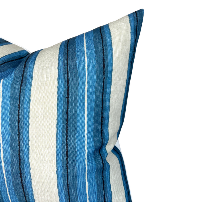 Dekowe Kelly Wearstler Shoreline Pillow Cover In Pacific Blue Indoor Outdoor Pillows