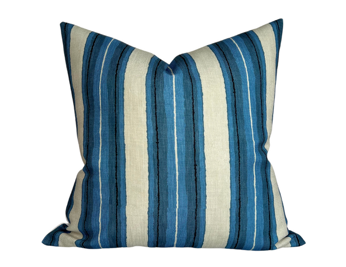 dekowe Kelly Wearstler Shoreline Pillow Cover in Pacific Blue Indoor Outdoor Pillows